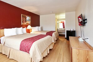 Deluxe Room, 2 Queen Beds (Smoke Free) | Desk, iron/ironing board, free WiFi, bed sheets