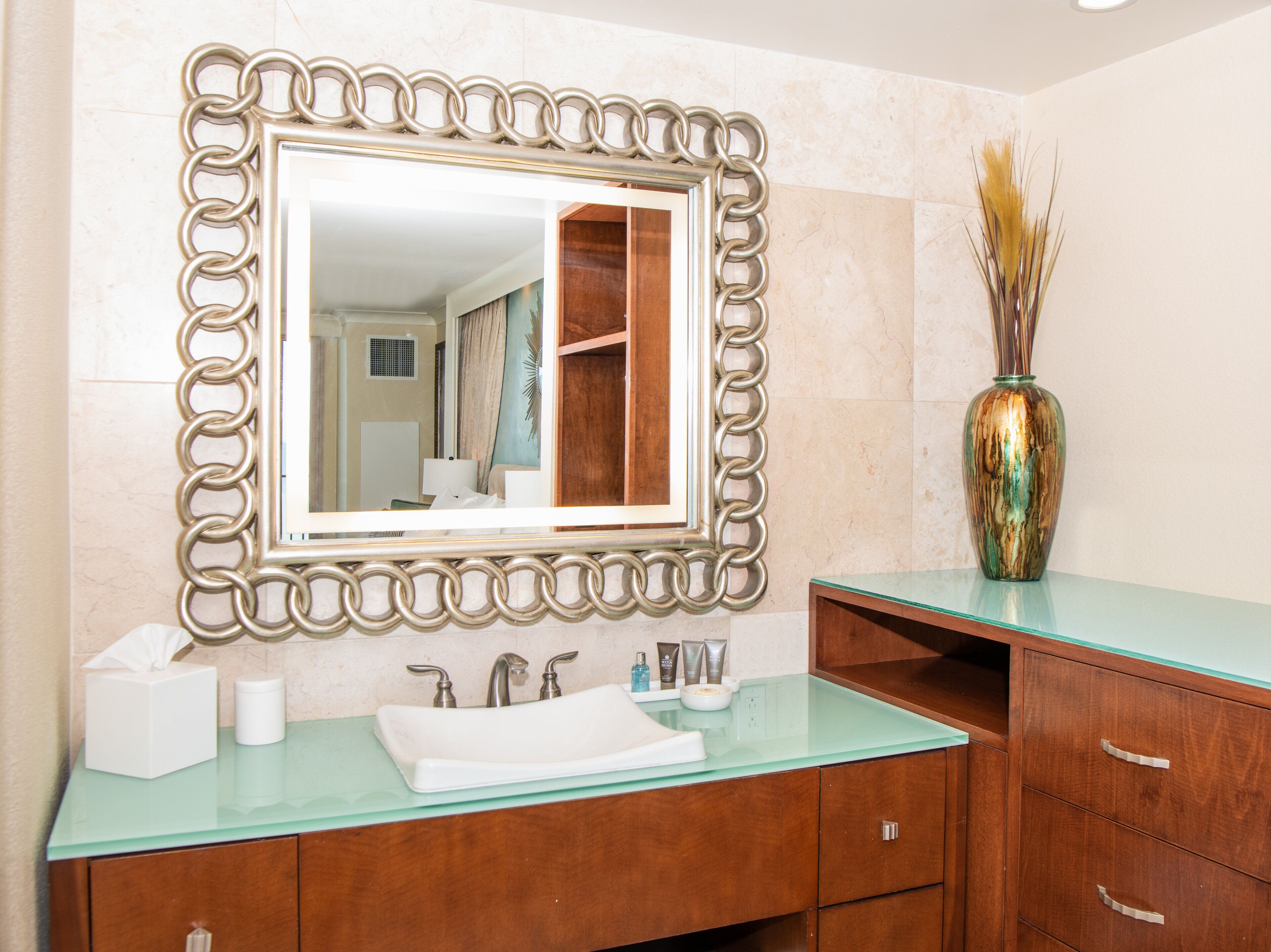 shower, designer toiletries, hair dryer, bathrobes