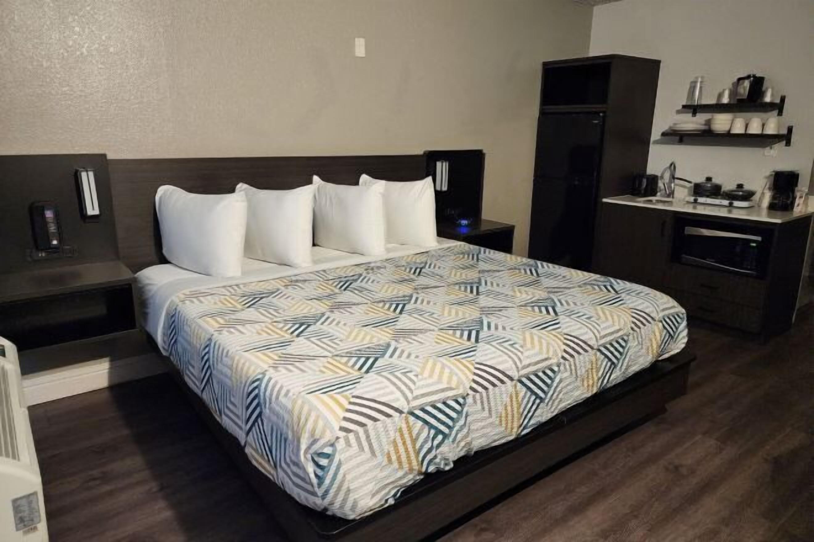 Desk, blackout curtains, iron/ironing board, free WiFi