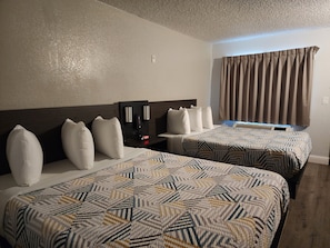 Standard Room, 2 Queen Beds, Non Smoking, Kitchenette | Desk, blackout drapes, iron/ironing board, free WiFi