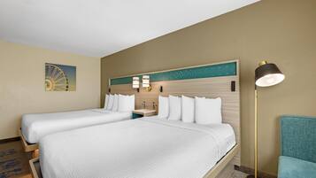 Standard Room, 2 Queen Beds, Non Smoking, Refrigerator & Microwave | In-room safe, desk, laptop workspace, iron/ironing board