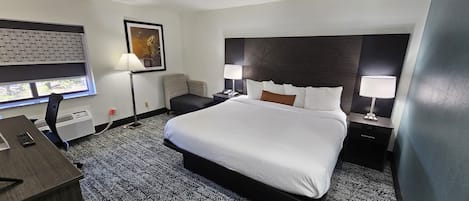 Suite, 1 King Bed, Non Smoking | Pillowtop beds, desk, iron/ironing board, free cribs/infant beds