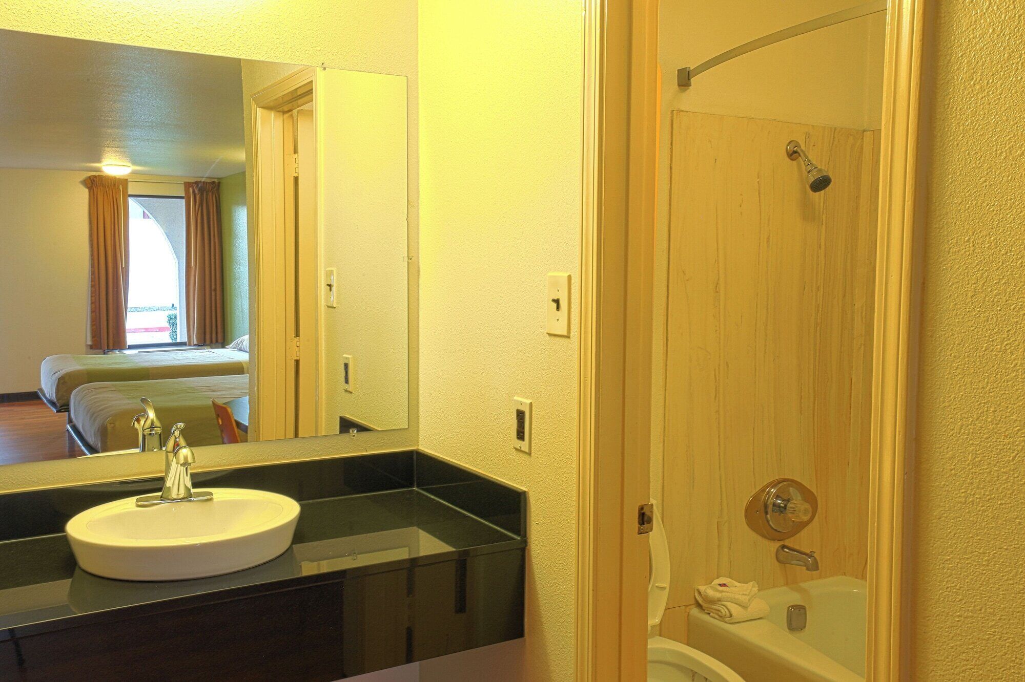 Bathtub, hair dryer (on request), towels, toilet paper
