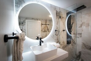 Eco-friendly toiletries, hair dryer, towels, soap