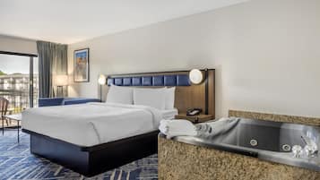 Standard Room, 1 King Bed, Jetted Tub, Lakeside | Hypo-allergenic bedding, laptop workspace, iron/ironing board