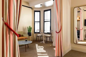 Suite, 1 King Bed (The King Suite) | Egyptian cotton sheets, premium bedding, pillowtop beds, minibar