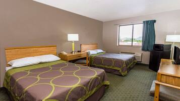 Double Room, 2 Double Beds, Non Smoking | Desk, laptop workspace, iron/ironing board, free cots/infant beds