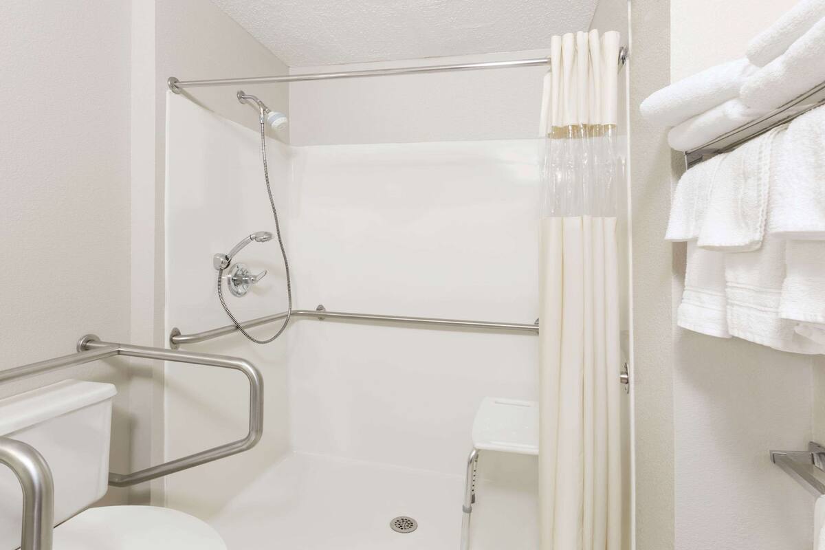 free toiletries, hair dryer, towels, soap