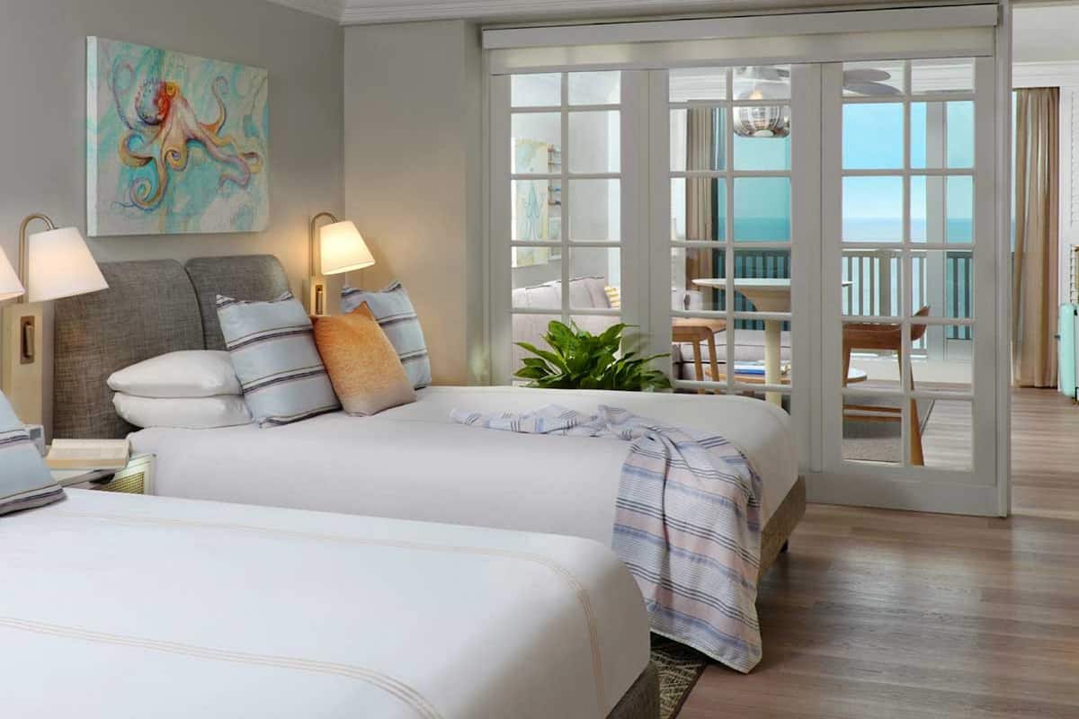 suite, 2 queen beds (seaside) | premium bedding, pillow-top beds, in-room safe, desk