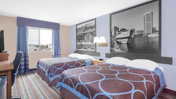 Standard Room, 2 Queen Beds | In-room safe, desk, soundproofing, rollaway beds