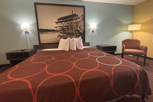 ห้องสแตนดาร์ด, เตียงคิงไซส์ 1 เตียง, ปลอดบุหร ี่ | โต๊ะทำงาน, ผ้าม่านกันแสง, เตารีด/โต๊ะรีดผ้า, Wi-Fi ฟรี