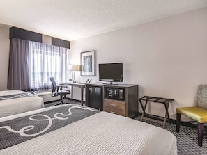 Room, 2 Double Beds, Non Smoking | Premium bedding, desk, iron/ironing board, free cribs/infant beds