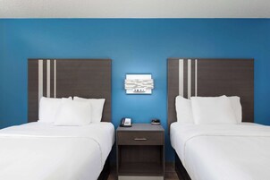 Room, 2 Double Beds, Accessible, Non Smoking (Mobility) | Pillowtop beds, desk, iron/ironing board, free cribs/infant beds