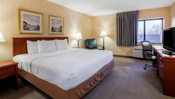 Pillowtop beds, desk, laptop workspace, blackout drapes