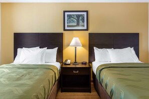 Premium bedding, down comforters, pillowtop beds, desk
