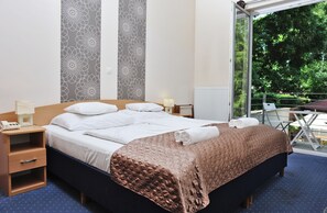 Hypo-allergenic bedding, pillowtop beds, minibar, in-room safe