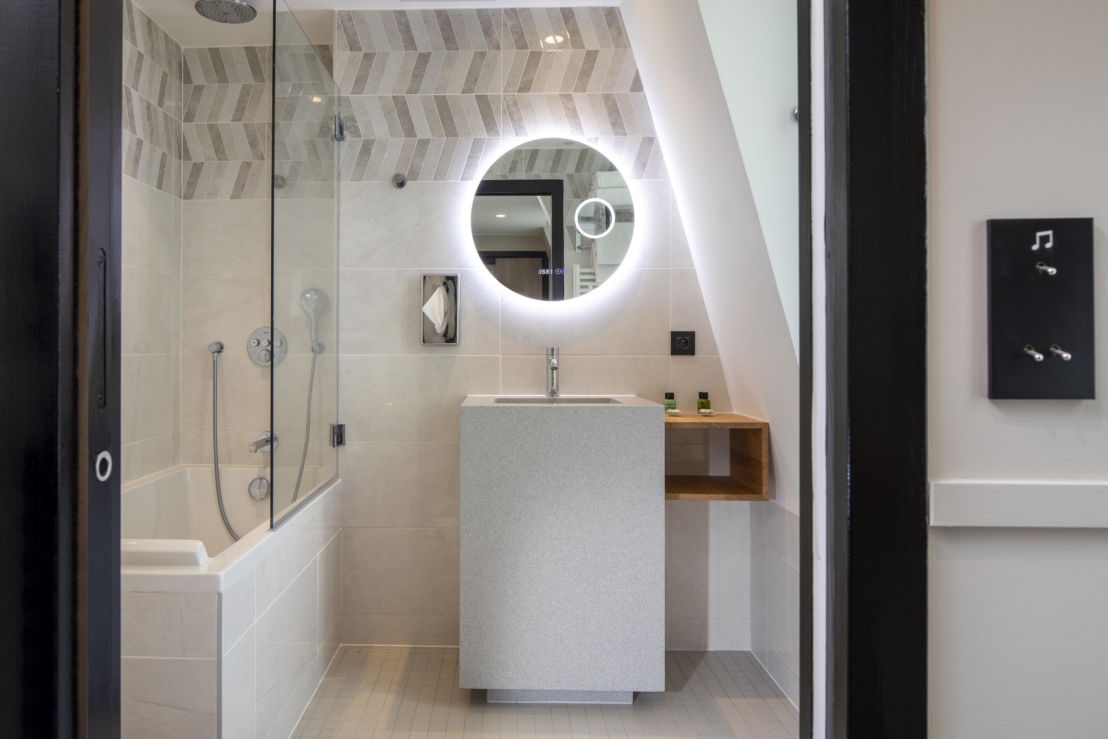 free toiletries, hair dryer, towels