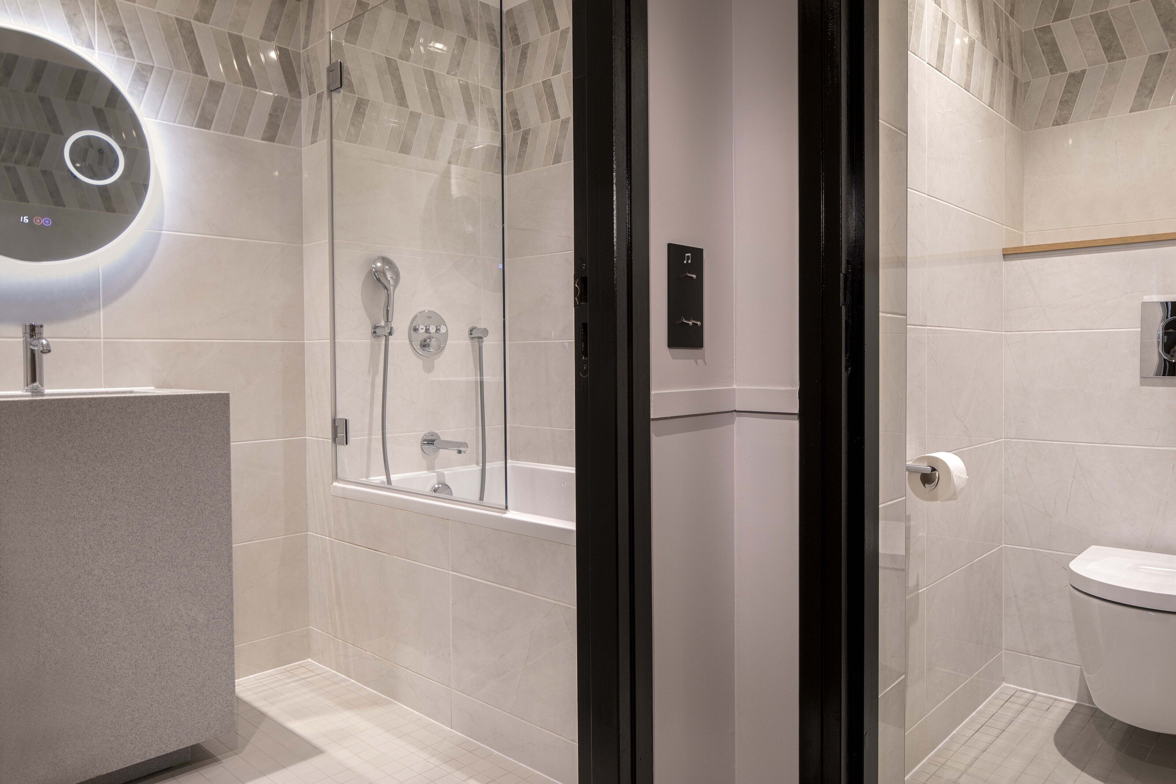 free toiletries, hair dryer, towels