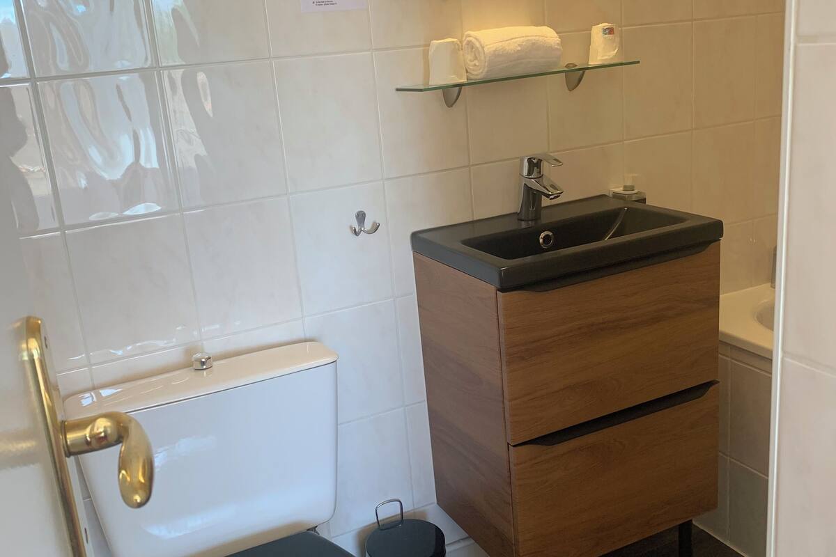 double room | bathroom | hair dryer, towels