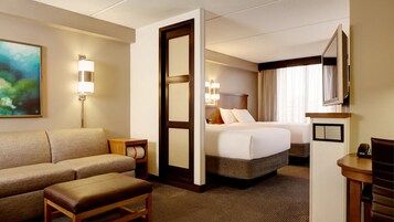 Premium bedding, down duvets, in-room safe, desk