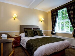 Premium bedding, desk, free WiFi, bed sheets