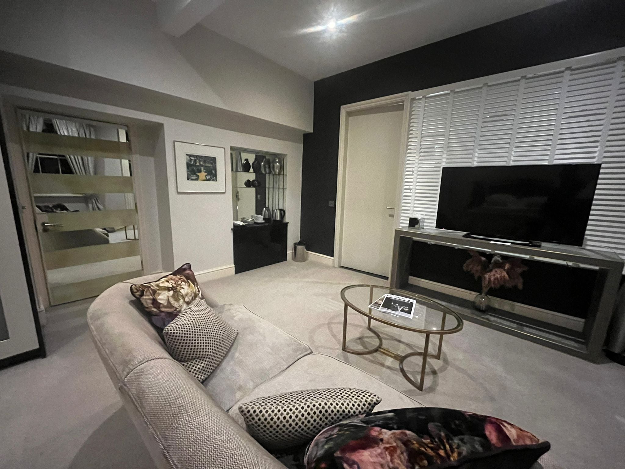 suite | living area | smart tv, dvd player