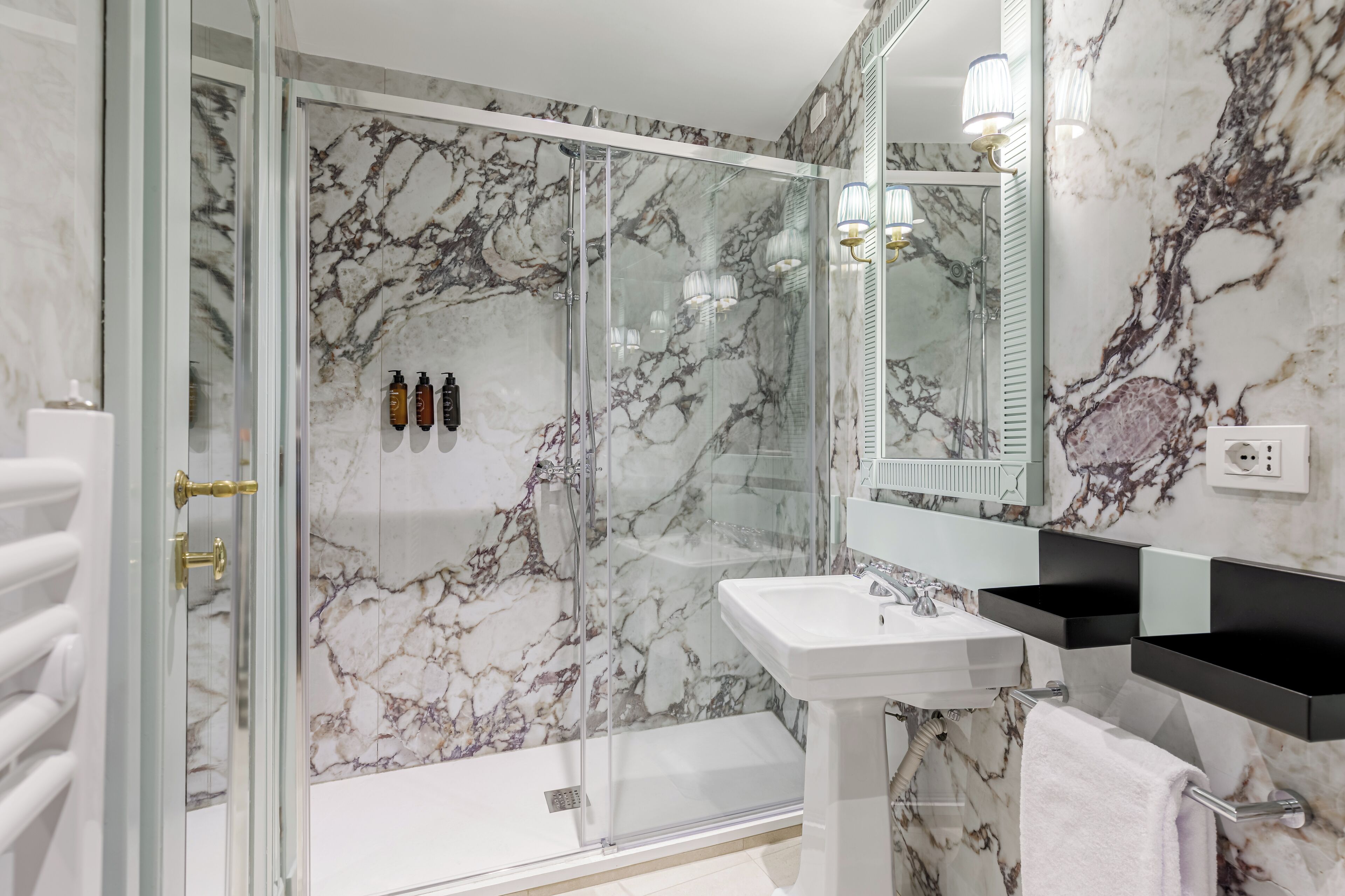 eco-friendly toiletries, hair dryer, bidet, towels