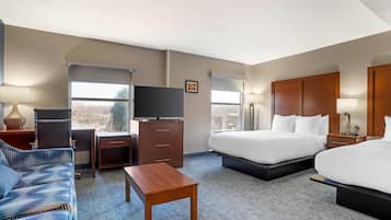 Suite, Non Smoking (2 Queen Beds with Sofabed) | Desk, laptop workspace, blackout drapes, soundproofing