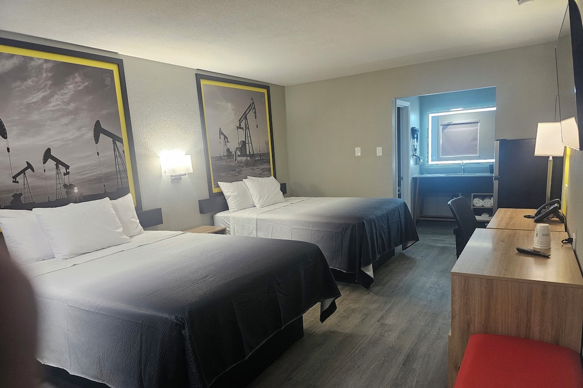 Room, 2 Queen Beds, Non Smoking | Blackout drapes, iron/ironing board, free WiFi, bed sheets