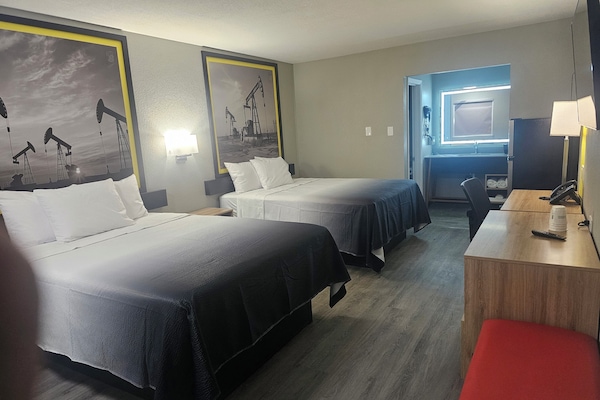Room, 2 Queen Beds, Non Smoking | Desk, blackout drapes, iron/ironing board, free WiFi