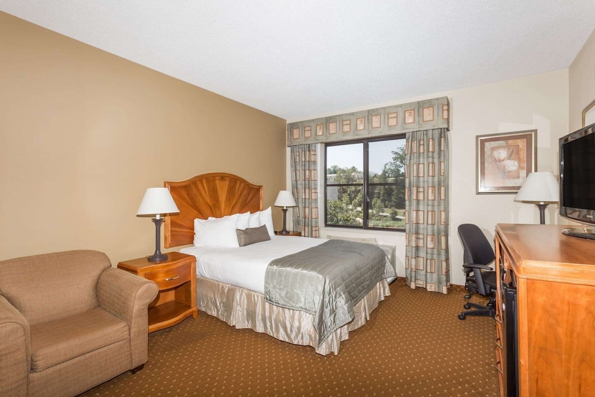 Pillow-top beds, desk, blackout curtains, iron/ironing board