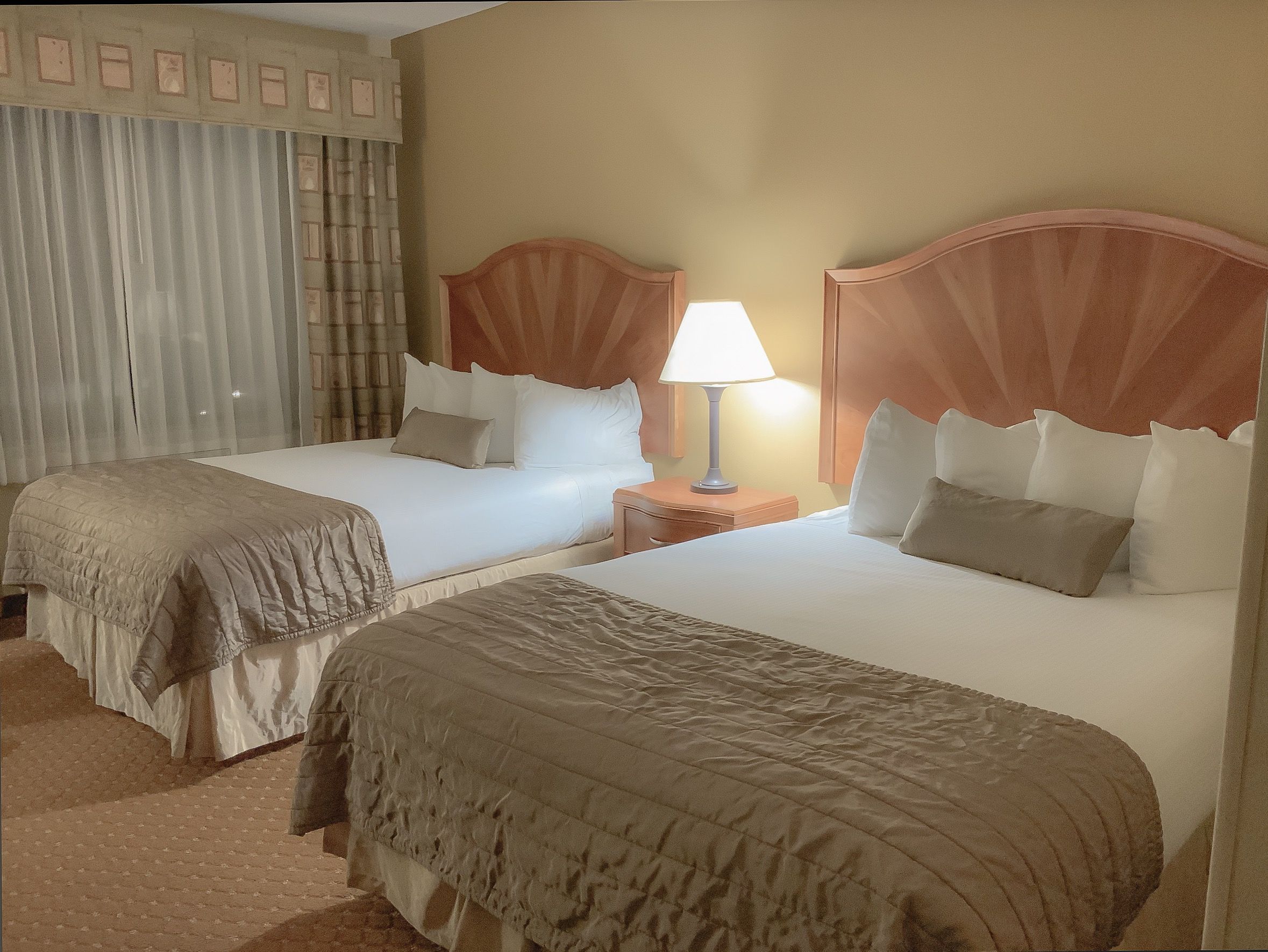 standard room, 2 queen beds | pillow-top beds, desk, blackout curtains, iron/ironing board