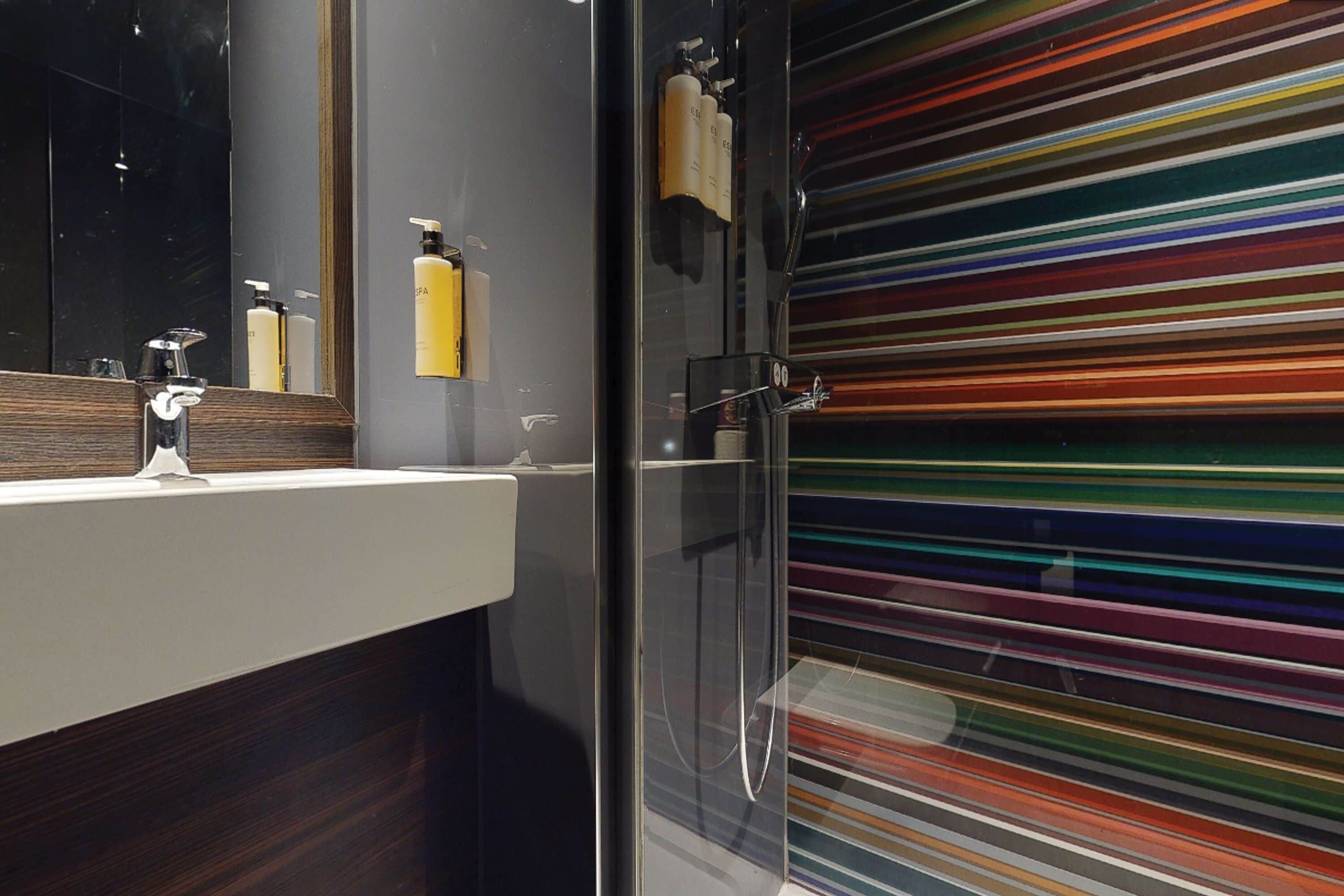 shower, rainfall showerhead, free toiletries, hair dryer