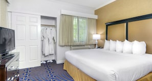 Premium bedding, pillow-top beds, desk, blackout curtains
