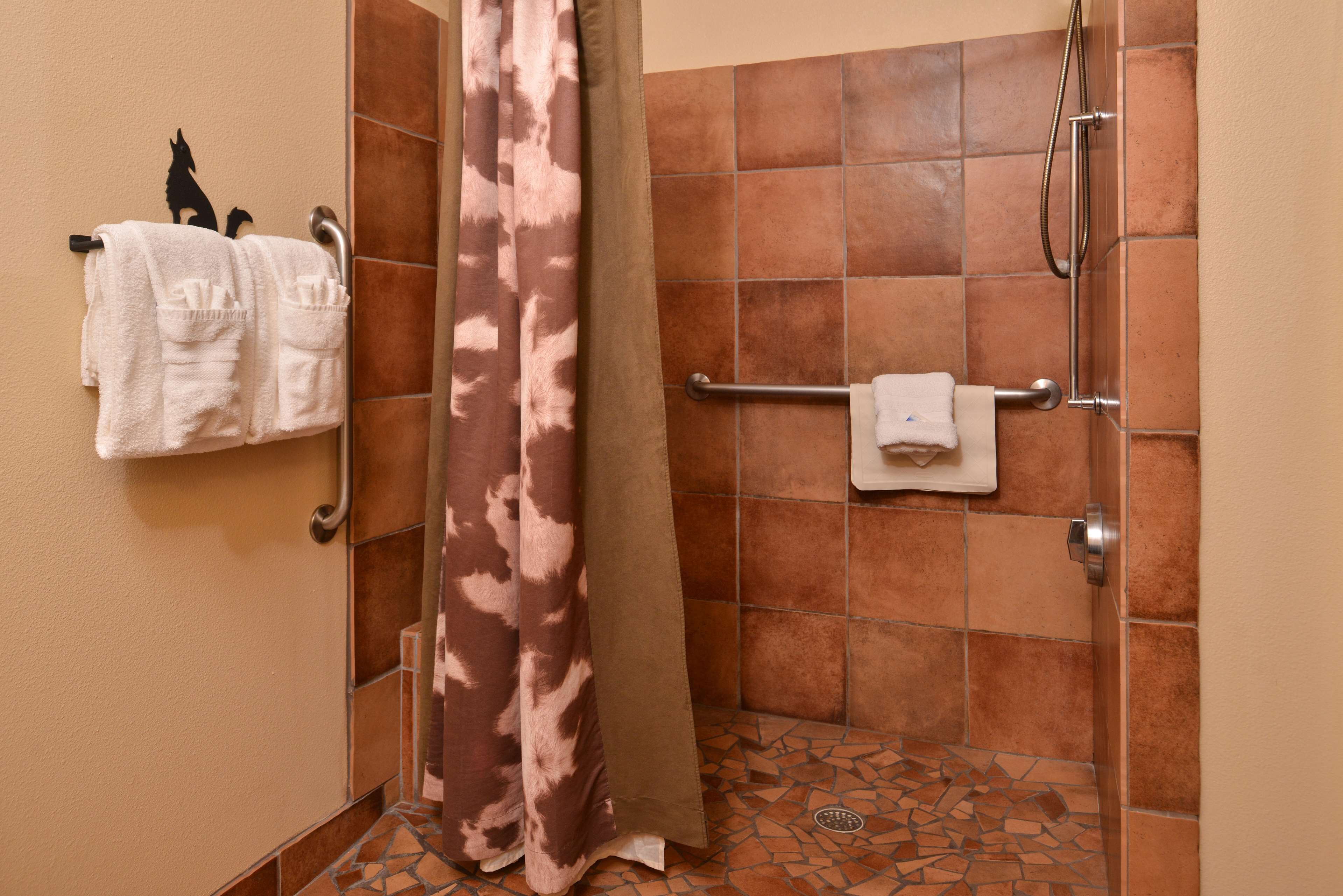 standard room, 1 queen bed, accessible, non smoking | bathroom | combined shower/bathtub, free toiletries, hair dryer, towels