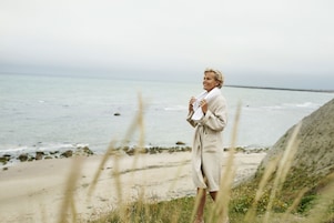 On the beach, kayaking