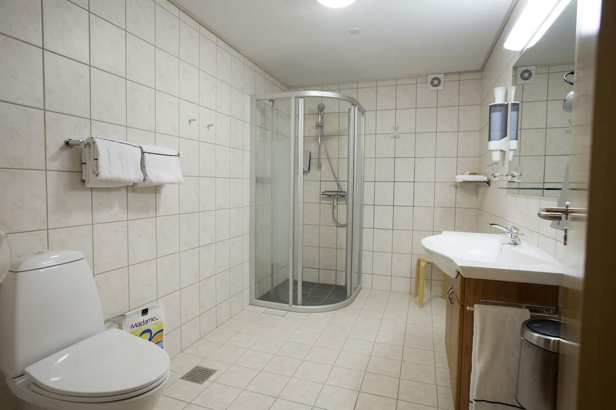 comfort room | bathroom | shower, free toiletries, hair dryer, towels
