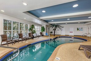Indoor pool, sun loungers