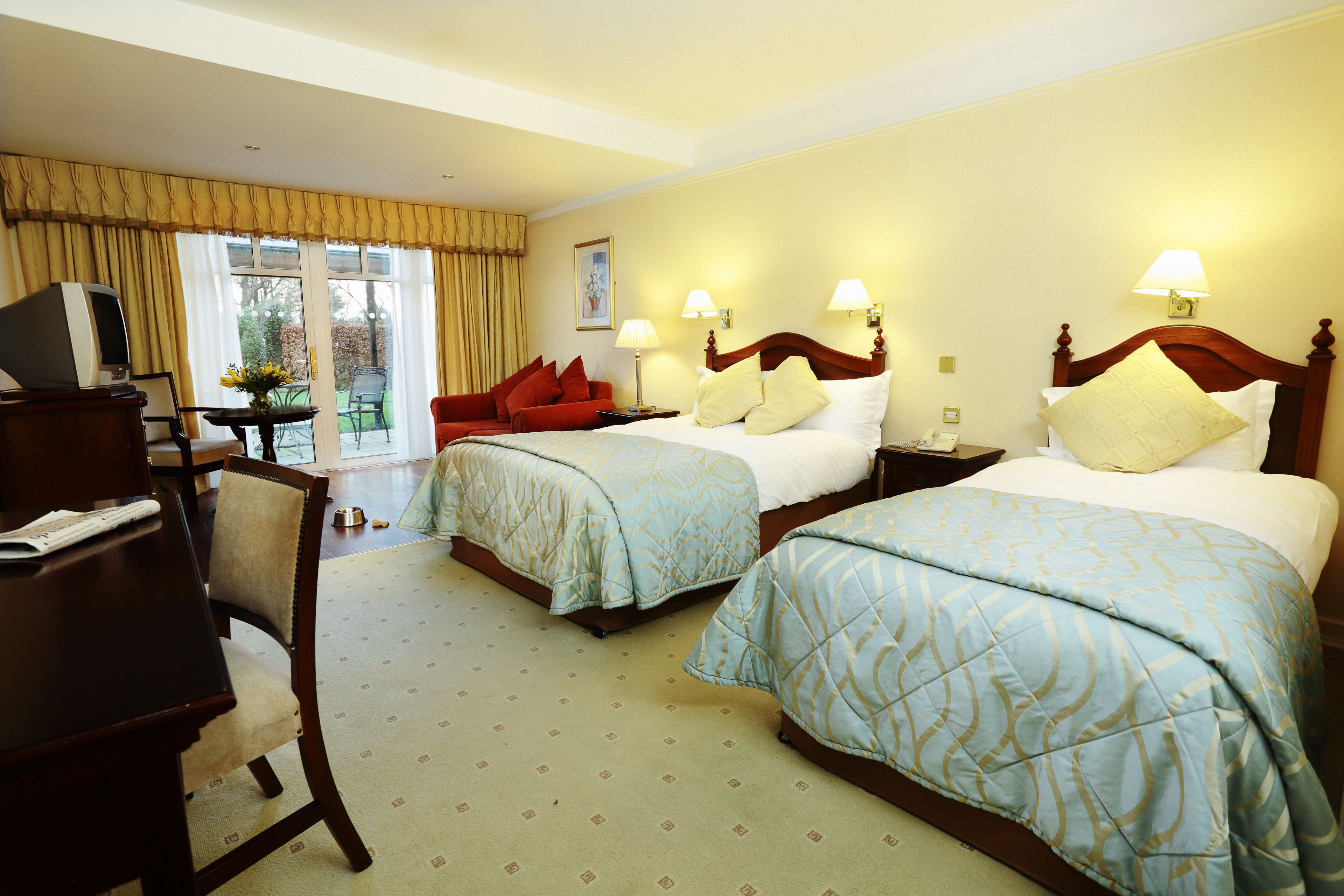 in-room safe, desk, laptop workspace, iron/ironing board