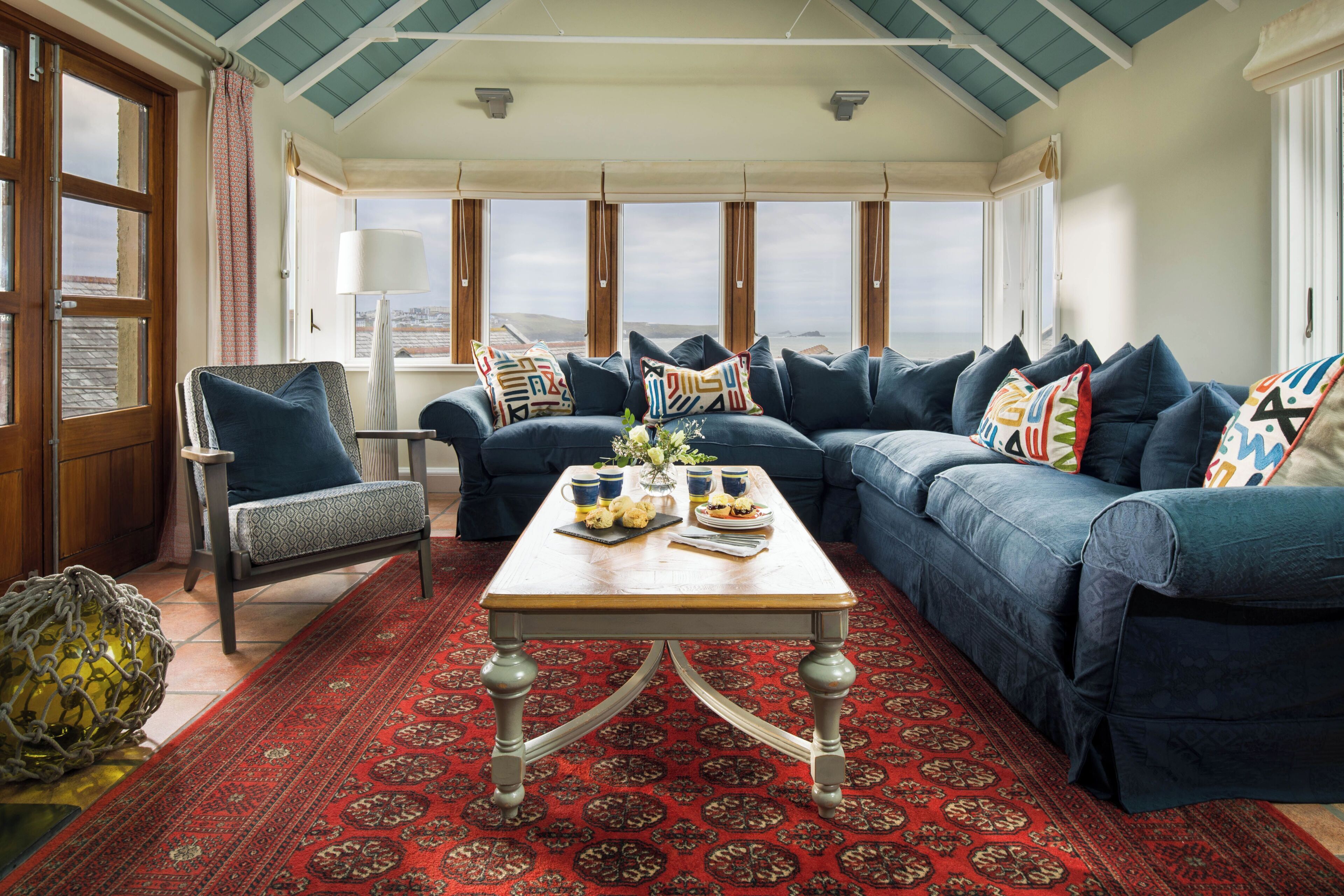 Cottage, 3 Bedrooms, Sea View (Front Row) | Living area | Flat-screen TV