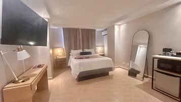 Premium bedding, down comforters, Select Comfort beds, in-room safe