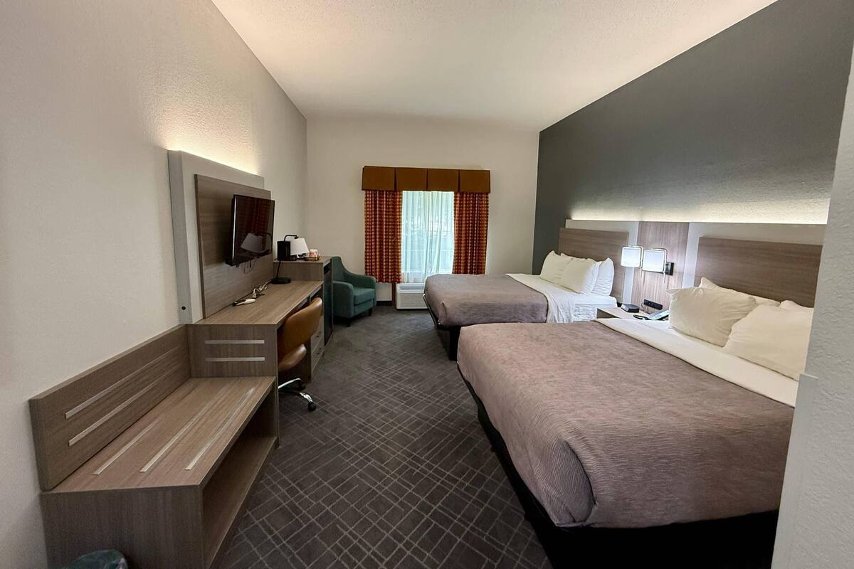 Standard Room, 2 Queen Beds, Non Smoking | Desk, iron/ironing board, cribs (surcharge), rollaway beds (surcharge)