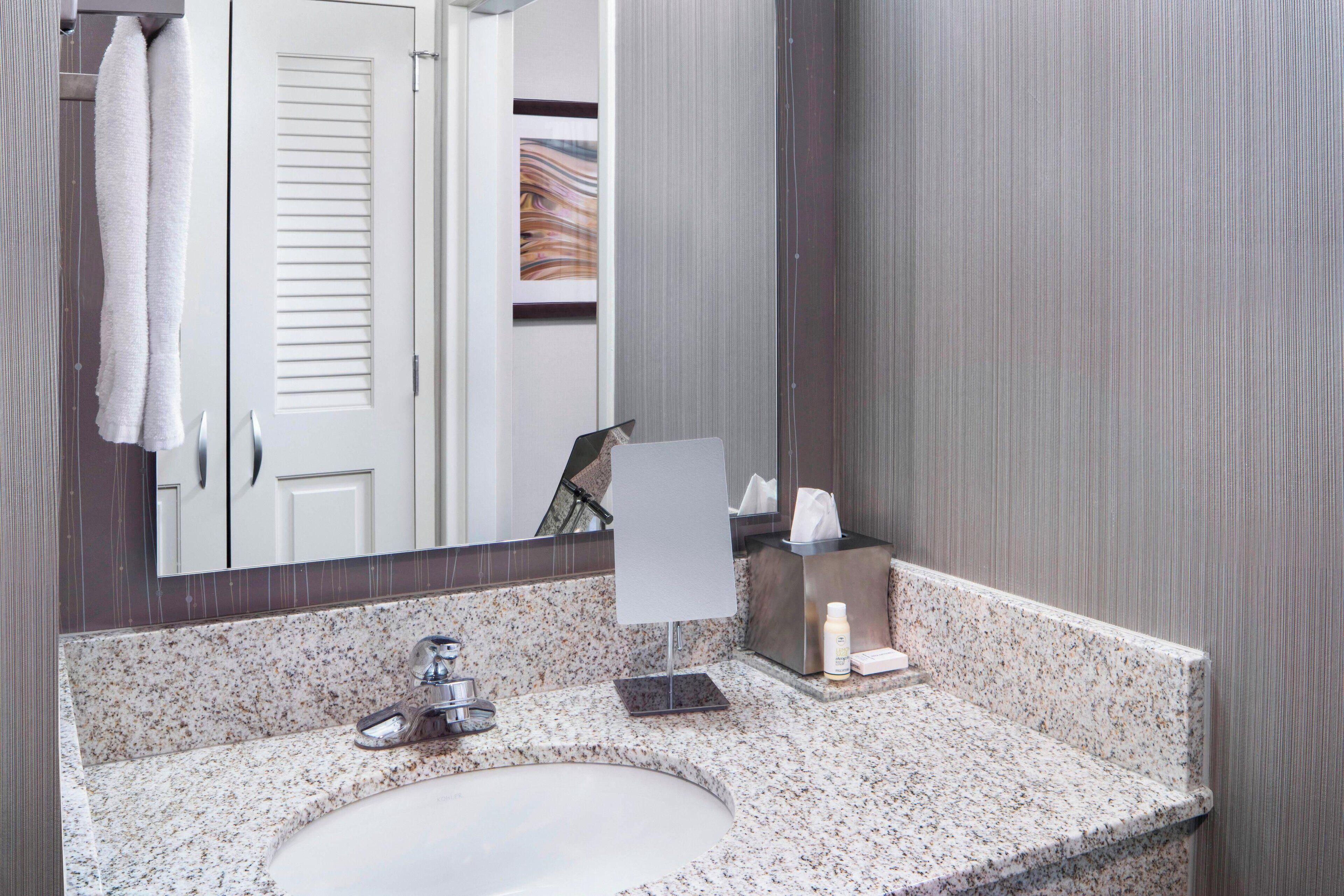 free toiletries, hair dryer, towels