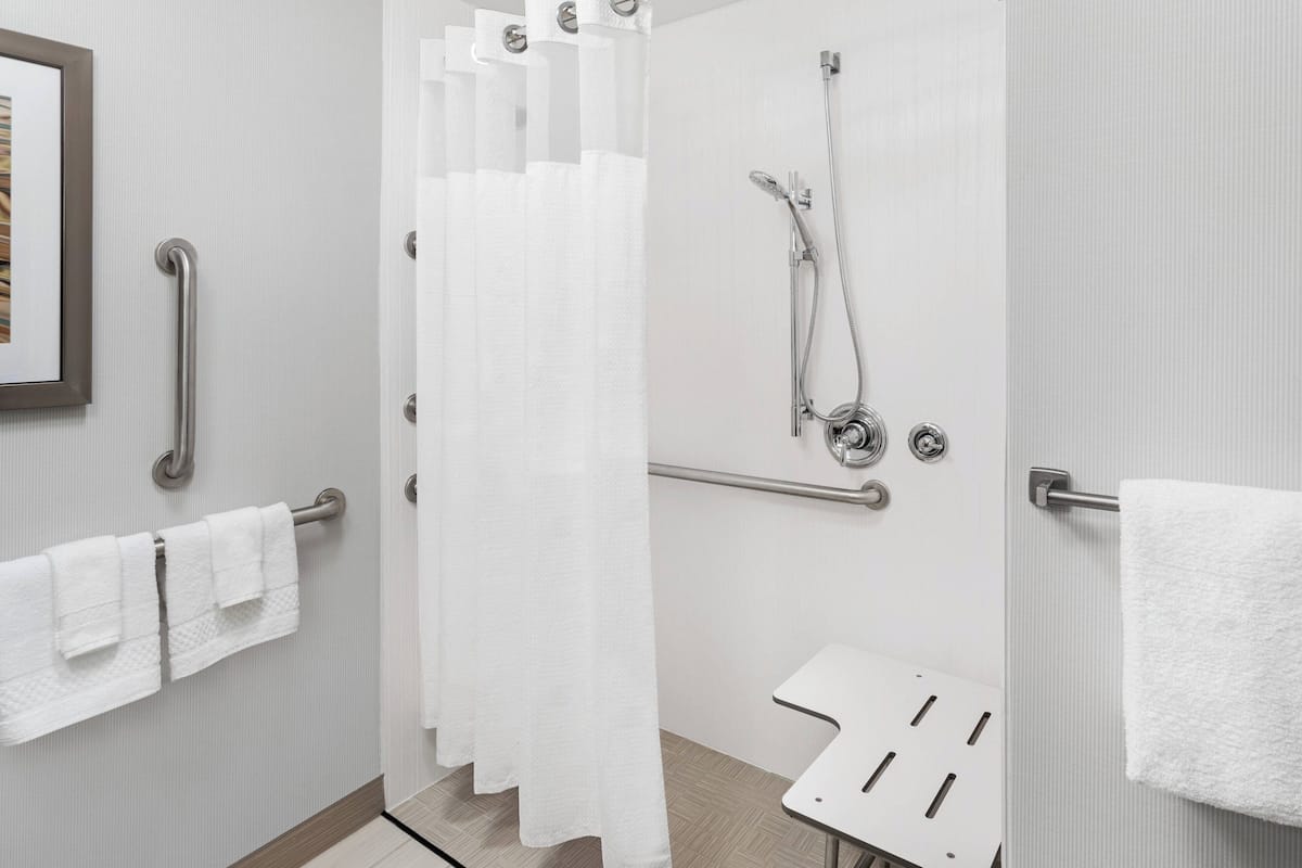 Free toiletries, hair dryer, towels