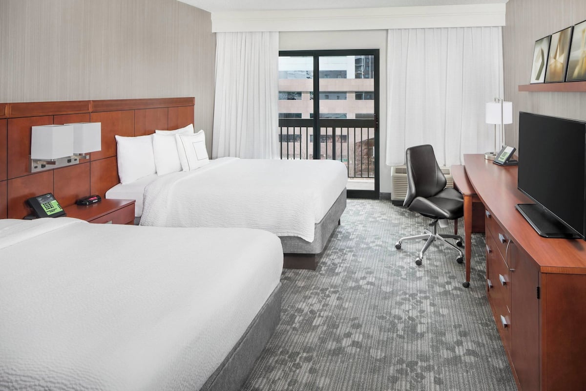 Room, 2 Double Beds | 1 bedroom, desk, laptop workspace, blackout curtains