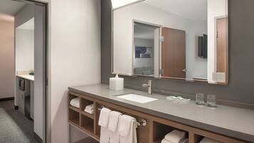 Free toiletries, hair dryer, towels