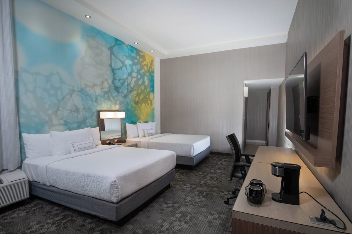 Room, 2 Queen Beds, Non Smoking | In-room safe, desk, blackout drapes, iron/ironing board