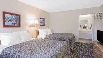 Room, 2 Queen Beds, Accessible | Desk, laptop workspace, blackout drapes, iron/ironing board