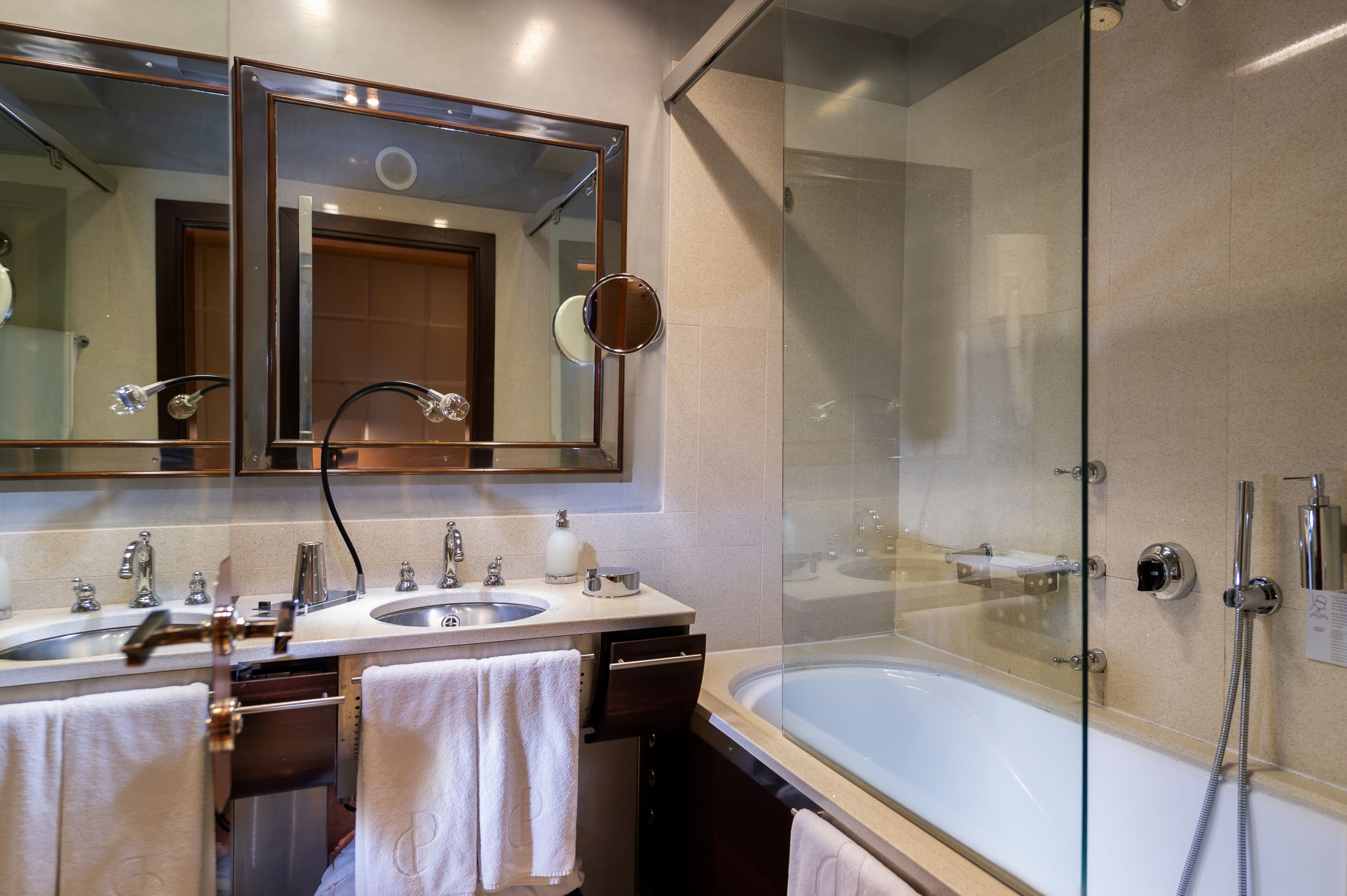 superior room | bathroom | shower, free toiletries, hair dryer, bathrobes