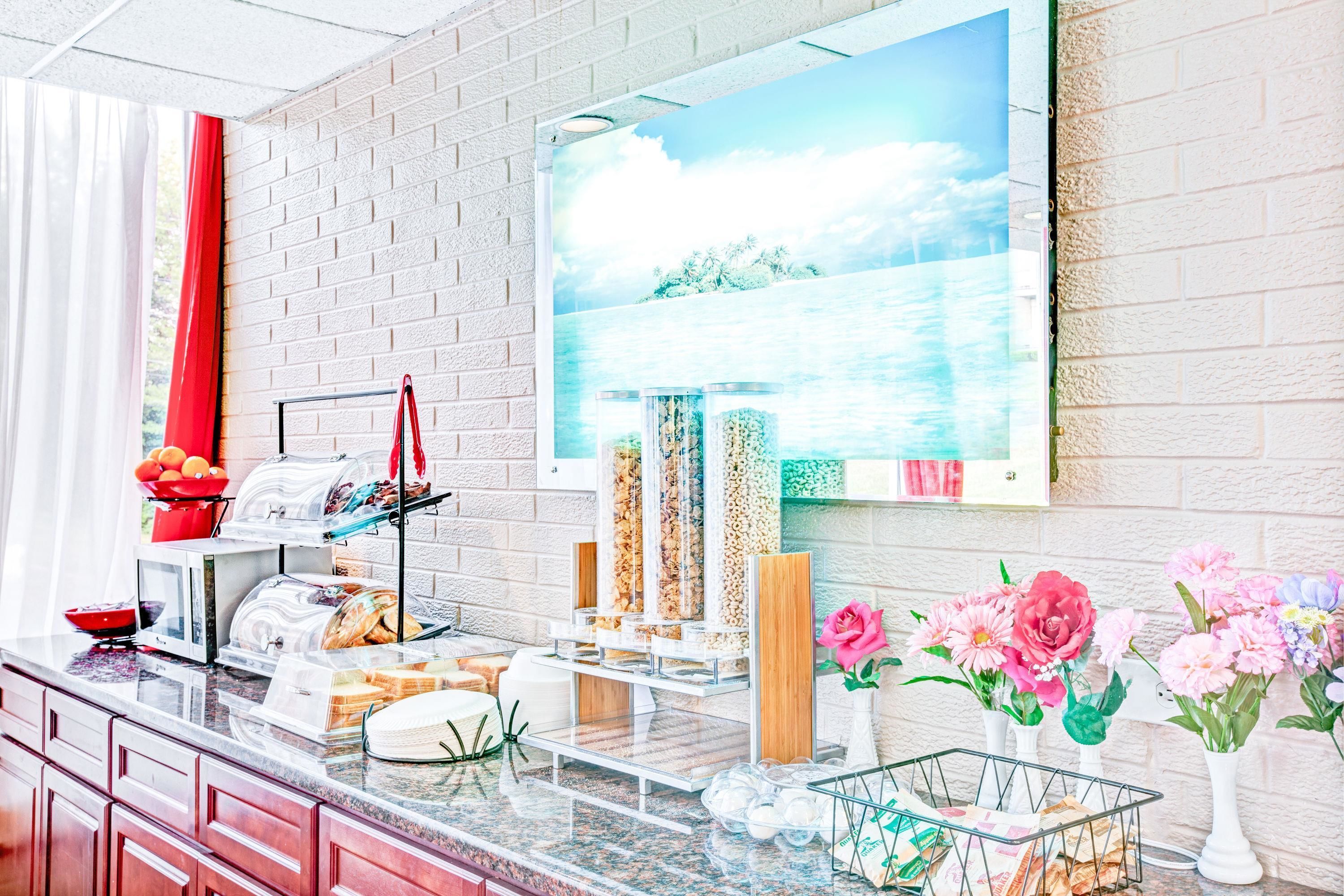 Free daily self-service breakfast 